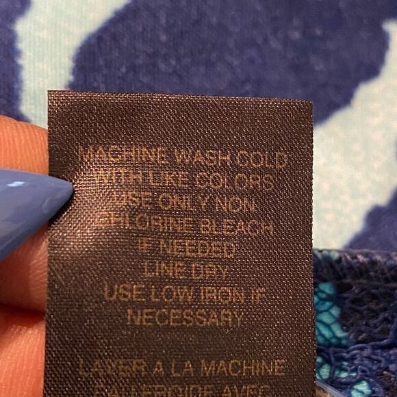 Cynthia Steffe Blue Patterned Lace Mini Dress Size 2 - Picture 7 of 7